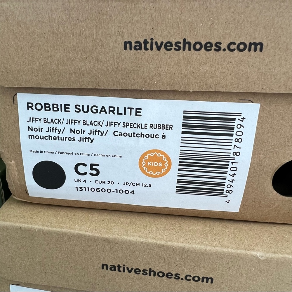 Native NEW Black Robbie Sugarlite Slip On Summer Shoes C4 C5 4 5 - Picture 9 of 11